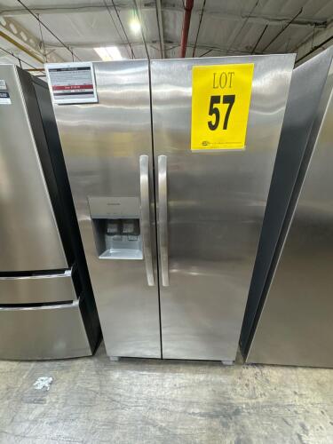 FRIGIDAIRE FRSS2623AS 36in STANDARD DEPTH SIDE-BY-SIDE REFRIGERATOR SS, S/N-4A50810588 RETAIL $1699