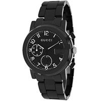 GUCCI, MEN'S G-CHRONO BLACK CERAMIC AND DIAL WATCH, GUCCI-YA101352 (IN ORIGINAL BOX) - MSRP: $1970 US