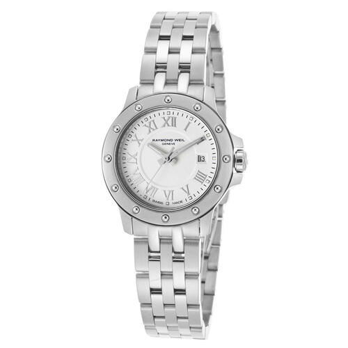 RAYMOND WEIL, WOMEN'S TANGO STAINLESS STEEL SILVER-TONE DIAL WATCH, RW-5399-ST-00308 (IN ORIGINAL BOX) - MSRP: $950 US