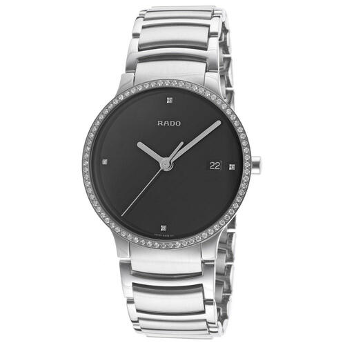 RADO, MEN'S DIAMOND CENTRIX STAINLESS STEEL BLACK DIAL STAINLESS STEEL WATCH, RADO-R30630713 (IN ORIGINAL BOX) - MSRP: $3300 US