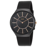 RADO, MEN'S TRUE THINLINE DIAMOND BLACK GENUINE RUBBER & DIAL BLACK CERAMIC WATCH, RADO-R27741709 (IN ORIGINAL BOX) - MSRP: $2700 US