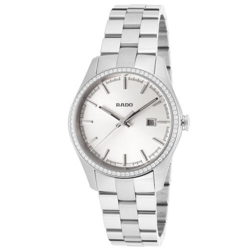 RADO, WOMEN'S HYPERCHROME DIAMONDS STAINLESS STEEL SILVER-TONE DIAL WATCH, RADO-R32112103 (IN ORIGINAL BOX) - MSRP: $4400 US