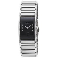 RADO, WOMEN'S DIAMOND DIASTAR STAINLESS STEEL BLACK DIAL STAINLESS STEEL WATCH, RADO-R20759752-SD "STORE DISPLAY" (IN ORIGINAL BOX) - MSRP: $3800 US