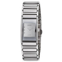 RADO, WOMEN'S INTEGRAL DIAMOND BEZEL SILVER-TONE CERAMIC & SS MIRRORED DIAL WATCH, RADO-R20733712-SD "STORE DISPLAY" (IN ORIGINAL BOX) - MSRP: $3800 US