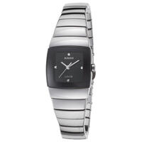 RADO, WOMEN'S SINTRA DIAMOND SILVER-TONE CERAMIC BLACK DIAL WATCH, RADO-R13780702 (IN ORIGINAL BOX) - MSRP: $2700 US