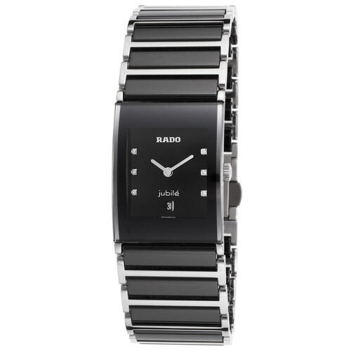 RADO, WOMEN'S INTEGRAL DIAMOND BLACK CERAMIC & STAINLESS STEEL BLACK DIAL WATCH, RADO-R20785752-SD "STORE DISPLAY" (IN ORIGINAL BOX) - MSRP: $2300 US