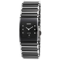 RADO, WOMEN'S INTEGRAL DIAMOND BLACK CERAMIC & STAINLESS STEEL BLACK DIAL WATCH, RADO-R20785752-SD "STORE DISPLAY" (IN ORIGINAL BOX) - MSRP: $2300 US