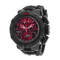 INVICTA, MEN'S JASON TAYLOR CHRONO LTD. ED. BLACK PU RED CARBON FIBER DIAL WATCH, INVICTA-22285BWB (IN ORIGINAL BOX) - MSRP: $3495 US