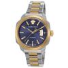 VERSACE, MEN'S DYLOS AUTOMATIC TWO-TONE STAINLESS STEEL BLUE DIAL WATCH, VERSACE-VAG030016 (IN ORIGINAL BOX) - MSRP: $2595 US - 2