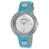 VERSACE, WOMEN'S THEA DIAMOND LIGHT BLUE GENUINE LIZARD WHITE MOP DIAL SS WATCH, VERSACE-VA710-0014 (IN ORIGINAL BOX) - MSRP: $2395 US - 2