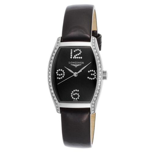 LONGINES, EVIDENZA, WOMEN'S EVIDENZA DIAMOND BLACK GENUINE PATENT LEATHER & DIAL WATCH, LONGINES-L21550572-SD, "STORE DISPLAY" (IN ORIGINAL BOX) - MSRP: $4300 US