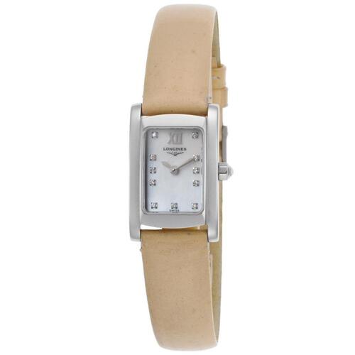 LONGINES, DOLCE VITA, WOMEN'S "PRE-OWNED" DIAMOND DOLCE VITA BEIGE GEN. LEATHER WHITE MOP DIAL WATCH, LONGINES-L5-158-4842-PO, "PRE-OWNED" (IN GENERIC BOX) - MSRP: $1950 US