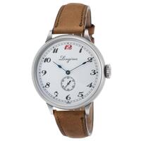 LONGINES, , MEN'S "PRE-OWNED" LTD ED AUTO BROWN GEN LEATHER WHITE DIAL MATTE SS CASE WATCH, LONGINES-L7-881-4-PO, "PRE-OWNED" (IN GENERIC BOX) - MSRP: $6750 US