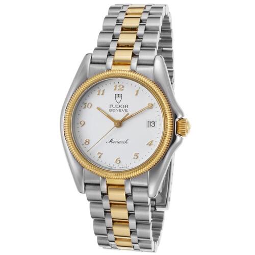 TUDOR, MONARCH, MEN'S MONARCH SS AND 18K GOLD WHITE DIAL SS WATCH, TUDOR-15733-SD, "STORE DISPLAY" (IN GENERIC BOX) - MSRP: $2900 US
