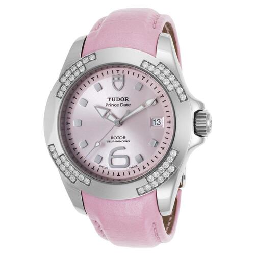 TUDOR, PRINCE, WOMEN'S PRINCE DIAMOND PINK GENUINE LEATHER AND DIAL WATCH, TUDOR-79440P-CUERO-SD, "STORE DISPLAY" (IN ORIGINAL BOX) - MSRP: $3500 US