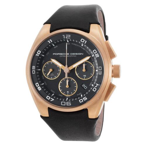 PORSCHE DESIGN, DASHBOARD, MEN'S DASHBOARD AUTO CHRONO BLACK CALF-SKIN & DIAL 18K ROSE GOLD WATCH, PORSCHED-6620-69-40-1243 (IN ORIGINAL BOX) - MSRP: $29500 US