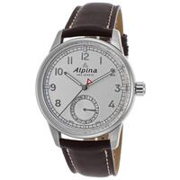 ALPINA, , MEN'S AUTOMATIC DARK BROWN GENUINE LEATHER SILVER-TONE DIAL WATCH, ALPINA-AL-710S4E6 (IN ORIGINAL BOX) - MSRP: $2795 US