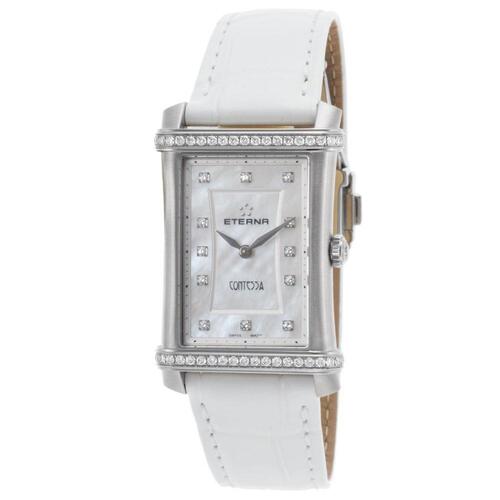 ETERNA, CONTESSA, WOMEN'S DIAMOND CONTESSA WHITE GENUINE ALLIGATOR WHITE MOP DIAL WATCH, ETERNA-2410-48-67-1247 (IN ORIGINAL BOX) - MSRP: $5200 US