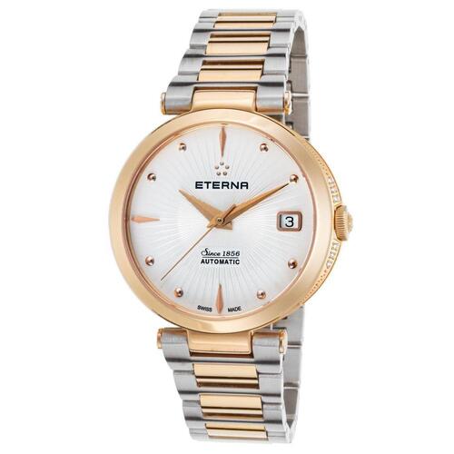 ETERNA, GRACE, WOMEN'S GRACE DIAMOND AUTO TWO-TONE SS SILVER-TONE DIAL ROSE-TONE SS WATCH, ETERNA-2944-55-66-1711 (IN ORIGINAL BOX) - MSRP: $2500 US