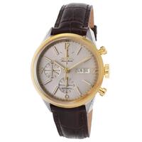 BULOVA ACCU-SWISS, MURREN, MEN'S MURREN AUTO CHRONO BROWN GENUINE LEATHER SILVER-TONE DIAL WATCH, ACCUSWISS-65C112 (IN ORIGINAL BOX) - MSRP: $2250 US