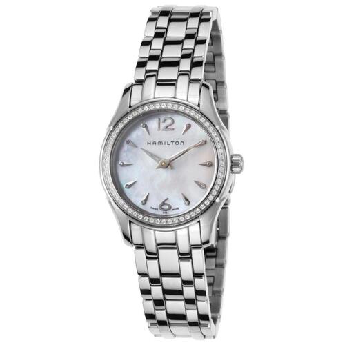 HAMILTON, JAZZMASTER, WOMEN'S JAZZMASTER DIAMOND SS WHITE MOP DIAL WATCH, HAMILTON-H32281197 (IN ORIGINAL BOX) - MSRP: $1560 US