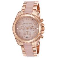 MICHAEL KORS, BLAIR, WOMEN'S BLAIR CHRONOGRAPH ROSE-TONE SS & PINK ACETATE PINK DIAL WATCH, MKORS-MK5943 (IN ORIGINAL BOX) - MSRP: $295 US