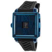RITMO MUNDO, PUZZLE, WOMEN'S PUZZLE AUTOMATIC BLACK SILICONE & DIAL BLUE ION PLATED SS WATCH, RITMOMUNDO-511-7-SD, "STORE DISPLAY" (IN ORIGINAL BOX) - MSRP: $3500 US