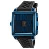 RITMO MUNDO, PUZZLE, WOMEN'S PUZZLE AUTOMATIC BLACK SILICONE & DIAL BLUE ION PLATED SS WATCH, RITMOMUNDO-511-7-SD, "STORE DISPLAY" (IN ORIGINAL BOX) - MSRP: $3500 US