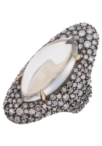 ALEXIS BITTAR, DRAMA, WOMEN'S DRAMA OXIDIZED STERLING SILVER MULTI-STONE RING, ALEXISBITJ-FN41R0186 (NO BOX) - MSRP: $2495 US