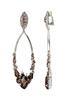 ALEXIS BITTAR, , WOMEN'S STERLING SILVER BROWN QUARTZ & DIAMOND DROP EARRINGS, ALEXISBITJ-FN43E071 (NO BOX) - MSRP: $2495 US