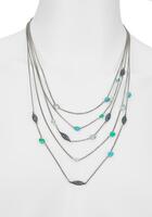 ALEXIS BITTAR, MINT, WOMEN'S MINT STERLING SILVER SAPPHIRE & MULTI GEM LAYER NECKLACE, ALEXISBITJ-FN51N026 (NO BOX) - MSRP: $1795 US