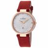 ETERNA, GRACE, WOMEN'S GRACE DIAMOND RED FABRIC WHITE DIAL ROSE-TONE SS WATCH, ETERNA-2566-60-61-1370 (MSRP $2200) (IN ORIGINAL BOX)