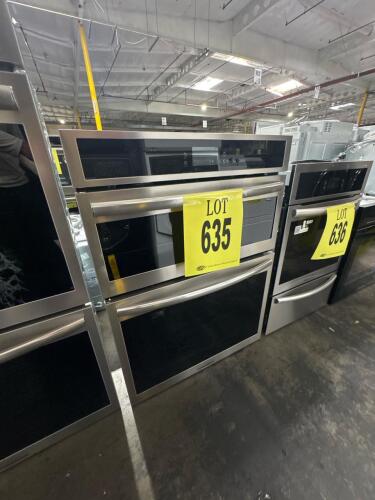 Frigidaire Gallery Model: GCWM3067AFBbuilt-in electric wall oven and microwave combination unit featuring convection cooking, self-cleaning, stainless steel finish, multiple smart functions, and air fry capability. Serial Number: VF23026374, RETAIL: $4199