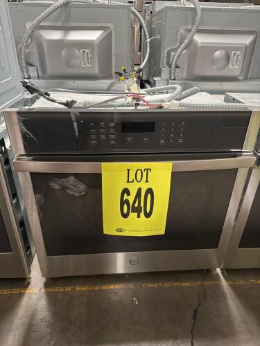 GE JTS3000SN1SS 30" Single Electric Wall Oven, Stainless Steel, 5.0 cu. ft. capacity, convection heating, touchpad controls, self-cleaning, 208/240V electric, 28.63"H x 29.75"W x 26.75"D, Sabbath Mode, Wi-Fi Connect Capable, Serial Number: HM148213Q, RETA