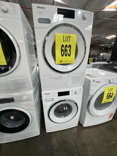 Miele WXI860 front-loading washer and TXI680WP Eco &amp; Steam T1 heat-pump tumble dryer, stackable set, front load, ventless dryer, QuickIntenseWash, TwinDos auto detergent dispenser, SteamFinish, PerfectDry, digital controls, stainless steel drum, ENERG