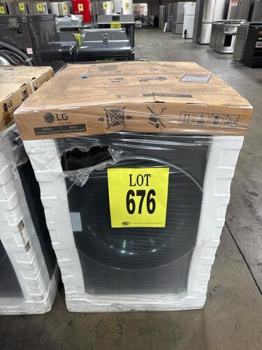 LG DLEX6700B Electric Dryer, 7.4 cu. ft. capacity, Black Steel finish, featuring TurboSteam&reg; Technology, AI Sensor Dry&trade;, ThinQ&reg; Smart Technology, FlowSense&trade; Duct Clogging Indicator, NeveRust&trade; Stainless Steel Drum, 23 drying cycles, LCD Digital Dial Contro