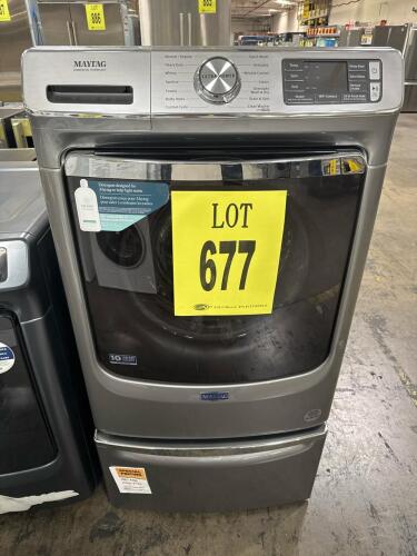 Maytag MHW8630HC4 Front Load Washer, 5.0 cu. ft. capacity, featuring Extra Power Button, 24-Hr Fresh Hold&reg; Option, Optimal Dose Dispenser, Sanitize Cycle, Smart Appliance capabilities, Steam for Stains option, Quick Wash Cycle,. Serial Number: CB0400303.