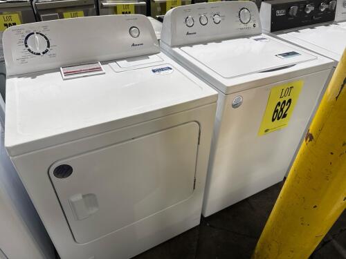 Amana NTW4519JW2 Top-Load Washer and AMADA NGD465EW3 GAS DRYER, SERIAL: CC1801702 - MB1616583, RETAIL; $1333