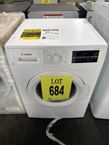 Bosch WAT28400UC/26 2.2 cu. ft. front-load washer featuring 15 wash programs, 1,400 RPM spin speed, SpeedPerfect&trade; for faster washing, EcoSilence&trade; motor for quiet operation, Allergen cycle, LED display with time remaining, stackable design, stainless steel
