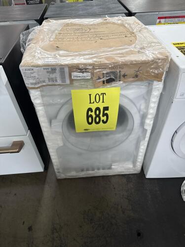 Bosch WTG86403UC 24&rdquo; Electric Condensation Dryer, 4.0 cu ft capacity, ventless design, Sensitive Drying System, 240V, LED display, electronic controls, stainless steel drum, noise level approx. 67 dBA, TSCA Title VI and UL compliant, Serial Number: 222212