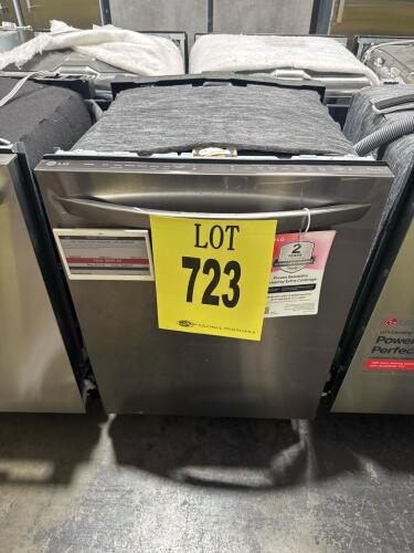 LG LDTS5552D Dishwasher featuring QuadWash, TrueSteam, Dynamic Dry, 3rd Rack, LoDecibel Operation, LG ThinQ Technology, ENERGY STAR Qualified, 46 dBA noise level, 10 wash cycles, PrintProof Black Stainless Steel finish, dimensions: 33.625" H x 23.75" W x 