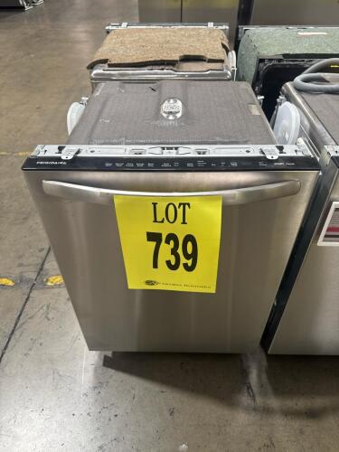 Electrolux FDSH4501AS4A Dishwasher featuring 14 place settings, 5 wash cycles, 49 dBA noise level, stainless steel tub, third-level rack, top control panel, Energy Star and NSF certified, built-in installation. Serial Number: KH31424303. $699