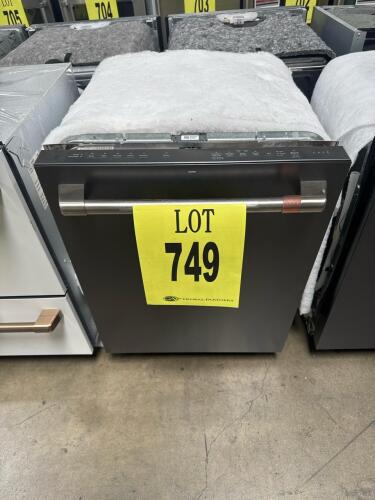 Caf&eacute; CDT845P3N3D1 ultra quiet 39 dBA dishwasher, stainless steel finish, 16 place settings, top control, Energy Star certified, adjustable upper rack, third rack, stainless steel tub, WiFi connected, 7 wash cycles, assembled in the USA, 34 x 23.75 x 24 in