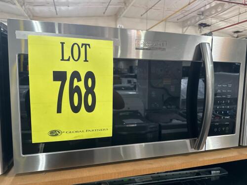 Frigidaire GMOS1962AFA over-the-range microwave oven with a 1.9 cu. ft. capacity, smudge-proof stainless steel finish, sensor cook features, manufactured October 2022. S/N-KG24109704 $529