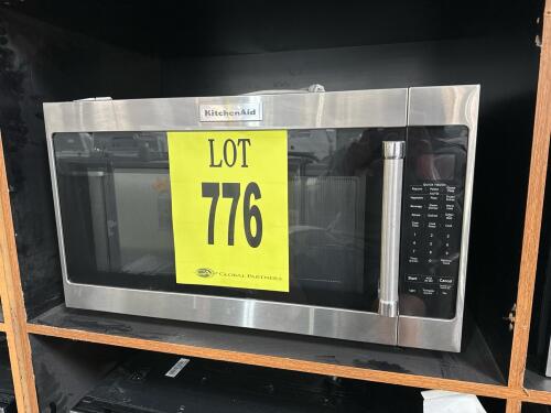 KitchenAid KMHS120ESS Over-the-Range Microwave Oven, featuring 1000W power output, 2.0 cu. ft. capacity, electronic touch controls, 14" turntable, sensor cooking, keep warm function, 3-speed 400 CFM ventilation system, halogen task light, stoppable turnta