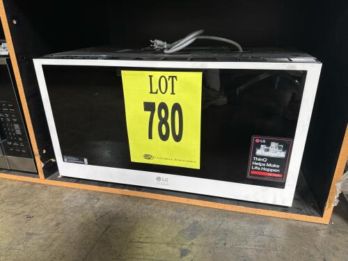 LG Microwave Oven MHES1738N, 1.7 cu ft, Stainless Steel, 950W, Over-the-Range, Digital controls, manufactured February 2024, 120V/14.5A, 2450 MHz output frequency, UL Listed, AHAM Certified, sensor cooking, EasyClean, touch controls, S/N-402TARUC3542
