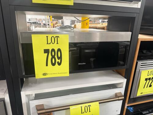 Miele ESW 7680 Warming Drawer, 30" built-in, Clean Touch Steel finish, 1.0 kW power, 120V, features include prewarming of dishware, keeping food warm, slow roasting, Miele@home connectivity, Push2open mechanism, fully telescopic runners, SensorTouch contr