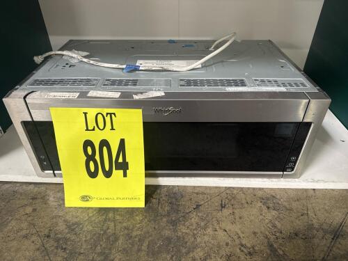 Whirlpool WML75011HZ Over-the-Range Microwave, 1.1 cu. ft. capacity, 1,000W power output, 3-speed 400 CFM venting, tap-to-open door, sensor cooking, CleanRelease&reg; non-stick interior, LED cooktop lighting, recessed glass turntable, fingerprint-resistant st