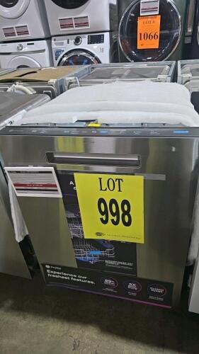 GE Appliances PDP795SYV1FS built-in dishwasher, features stainless steel finish, 16 place settings, 39 dBA quiet operation, WiFi connectivity, top controls, adjustable rack, third rack, steam sanitizing, 7 wash cycles, 34 in x 24 in x 24 in (H x W x D), a