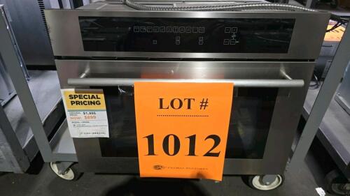 Summit Professional CMV24 commercial microwave oven, 1000W output, 240V, 2 phase, 1.5 cu. ft. capacity, stainless steel, exterior dimensions 23.38" x 19.75" x 14.63" (59.4cm x 50.2cm x 37.2cm), 3850W input, UL/ETL/FCC/CSA certified, manufactured June 2020